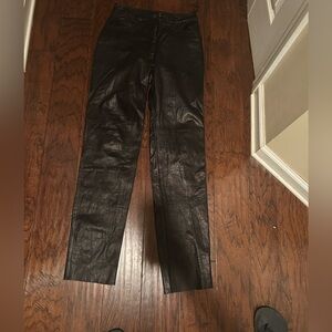 Women's Black Leather Jeans